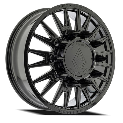 24x8.25 Arena AF105 Imperial Gloss Black FORGED DUALLY FRONT Wheel 8x210 (100mm)