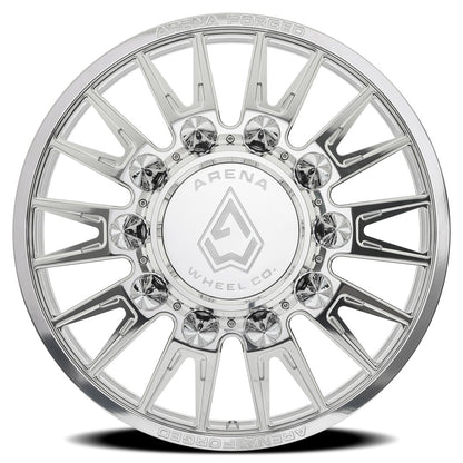 24x8.25 Arena AF105 Imperial Polished FORGED DUALLY FRONT Wheel 10x225 (100mm)