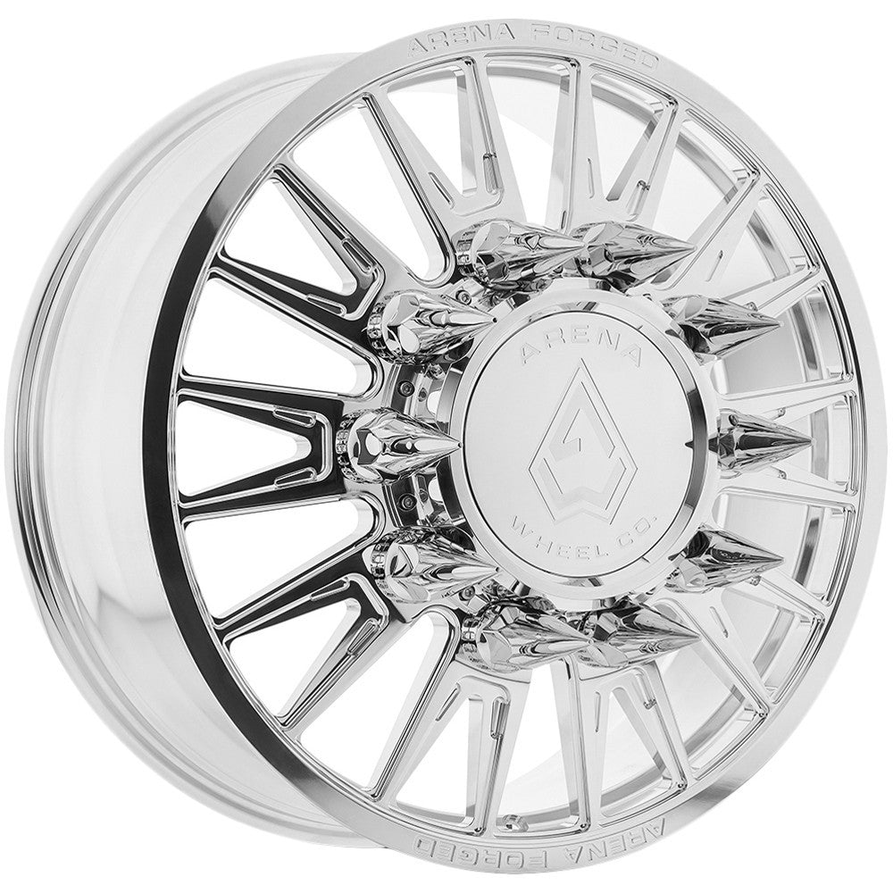 24x8.25 Arena AF105 Imperial Polished FORGED DUALLY FRONT Wheel 10x225 (100mm)