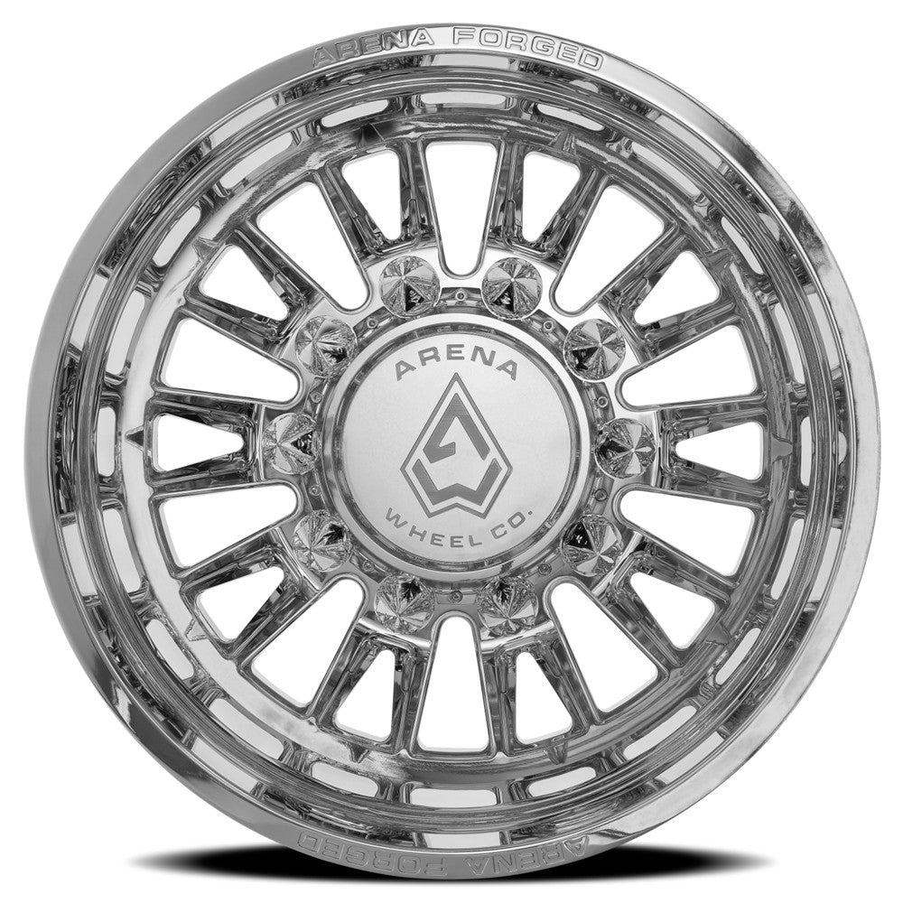 24x8.25 Arena AF105 Imperial Polished FORGED DUALLY REAR Wheel 8x200 (-235mm)