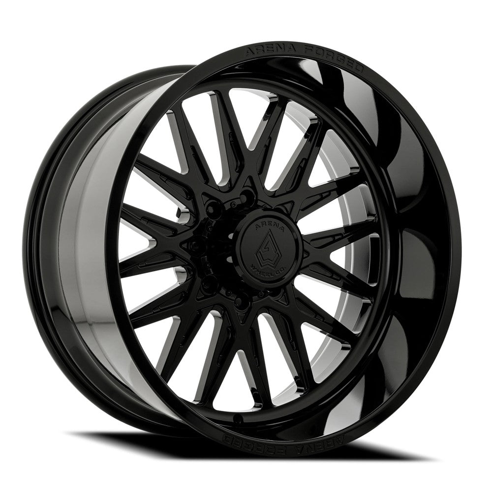 24x12 Arena AF110 Thor Glossy Black FORGED Wheel 8x6.5 (-51mm)