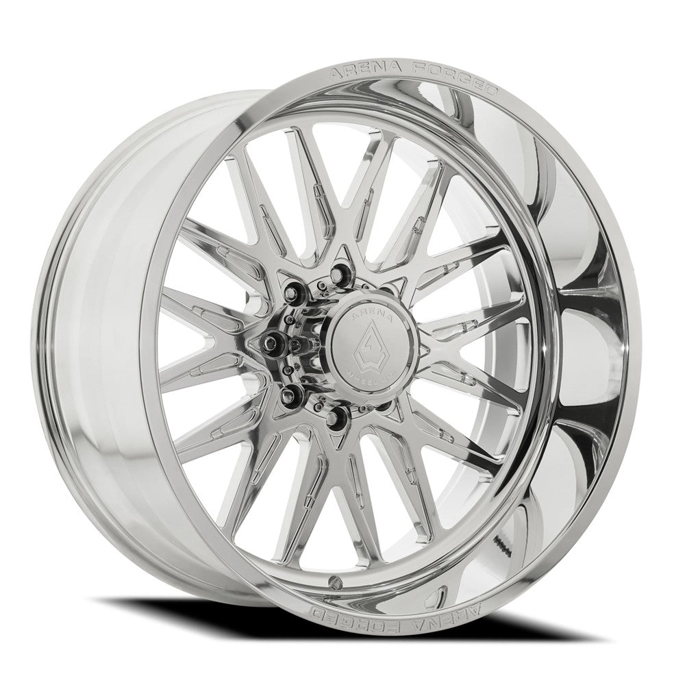 24x12 Arena AF110 Thor Milled And Polished FORGED Wheel 8x180 (-51mm)