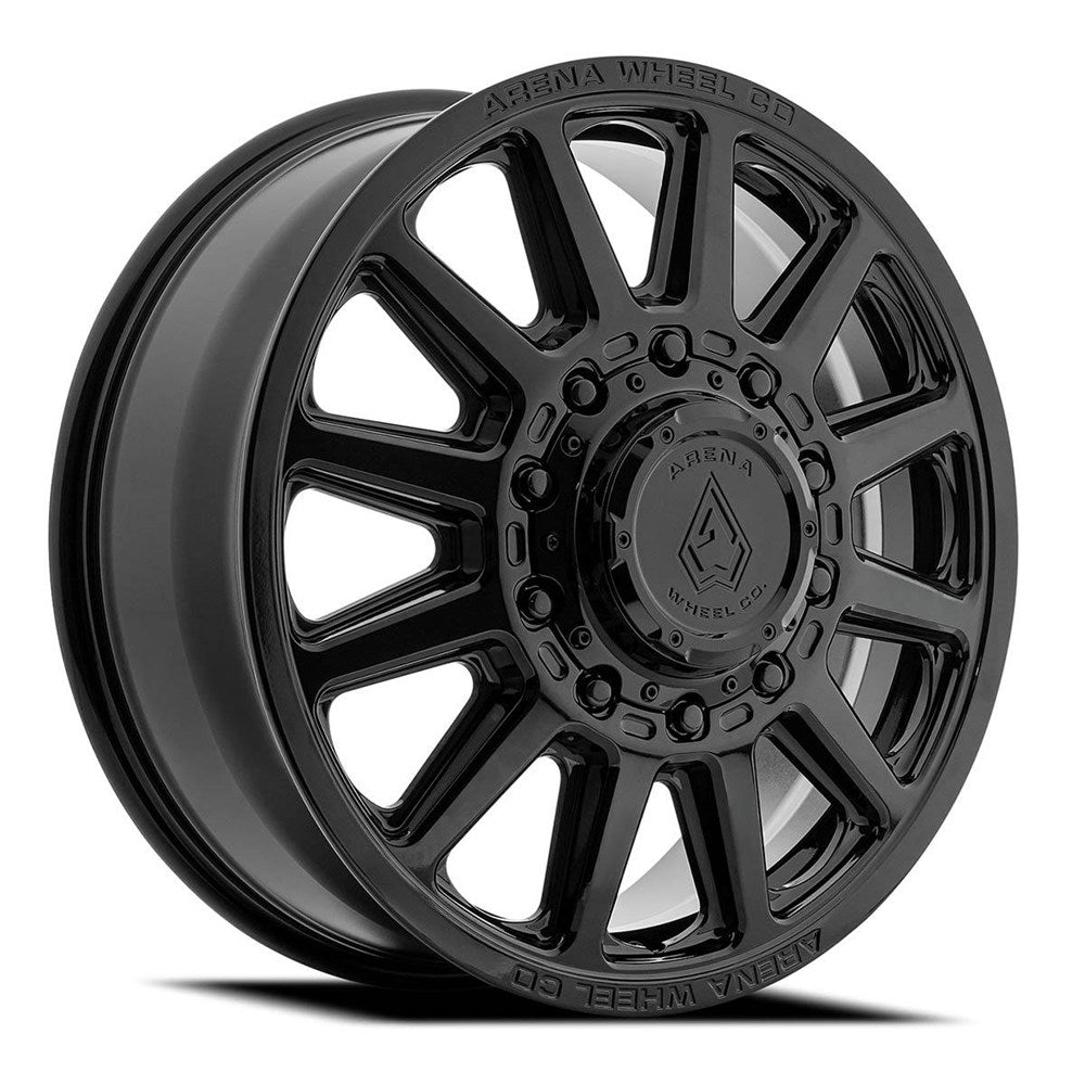 22x8.25 Arena A128 Enduro Glossy Black DUALLY FRONT Wheel 8x200 (100mm)