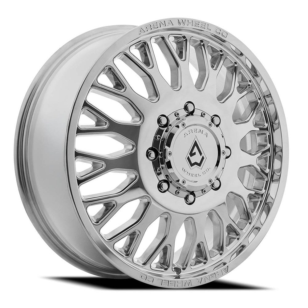 24x8.25 Arena A121 Monarch Milled & Polished DUALLY FRONT Wheel 8x200 (100mm)