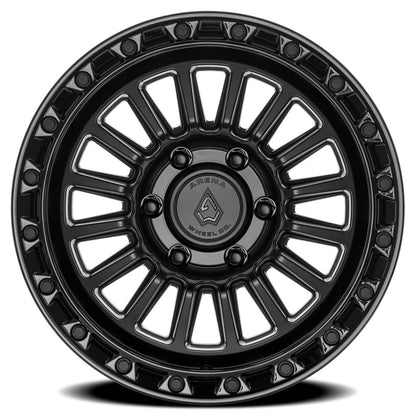20x9 Arena A130 Podium Satin  Black Center Gloss Black Lip Wheel 6x5.5 (20mm)