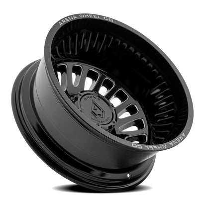 22x8.25 Arena A136 Sultan Gloss Black & Milled DUALLY REAR Wheel 10x225 (-220mm)