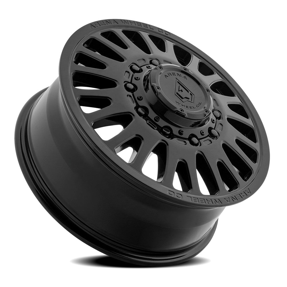 20x8.25 Arena A136 Sultan Glossy Black DUALLY FRONT Wheel 8x210 (100mm)
