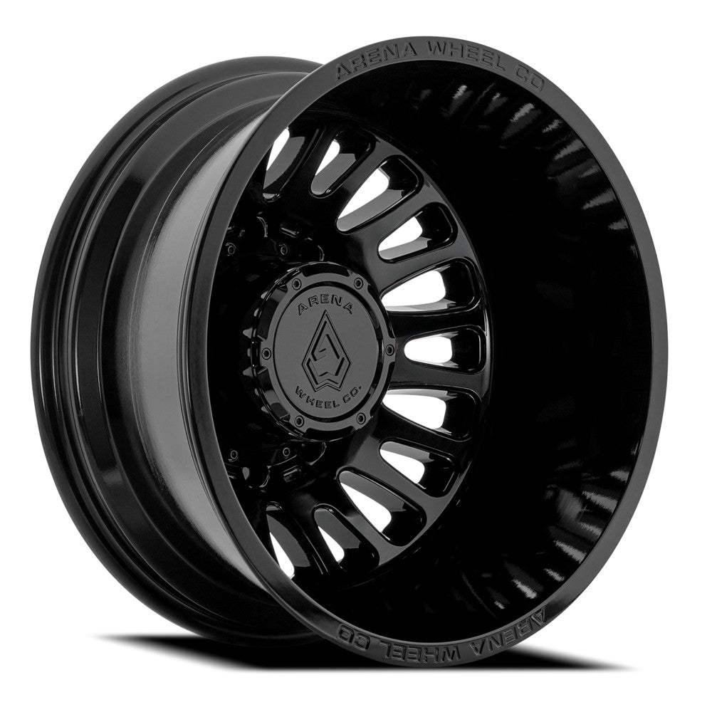 22x8.25 Arena Wheel Co. A136 Sultan Glossy Blk DUALLY REAR Wheel 10x225 (-220mm)