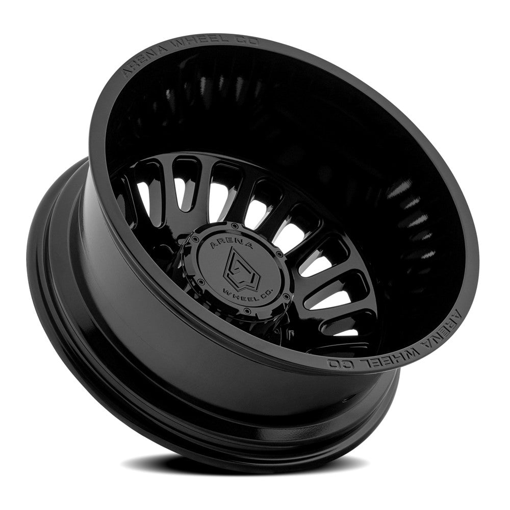 22x8.25 Arena Wheel Co. A136 Sultan Glossy Blk DUALLY REAR Wheel 10x225 (-220mm)