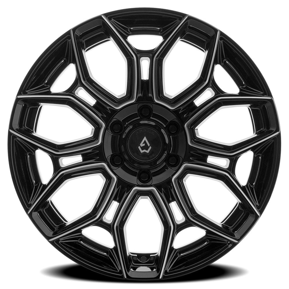 20x10 Arena Wheel Co. A140 Viper Gloss Black And Milled Wheel 5x5/5x5.5 (-18mm)