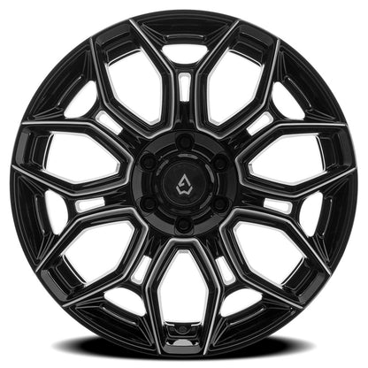20x10 Arena Wheel Co. A140 Viper Gloss Black And Milled Wheel 5x5/5x5.5 (-18mm)
