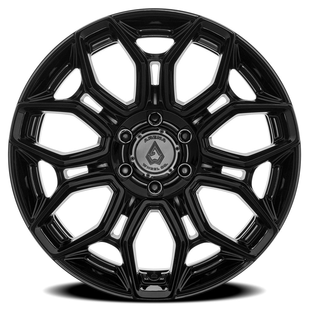 20x10 Arena Wheel Co. A140 Viper Glossy Black Wheel 5x5/5x5.5 (-18mm)