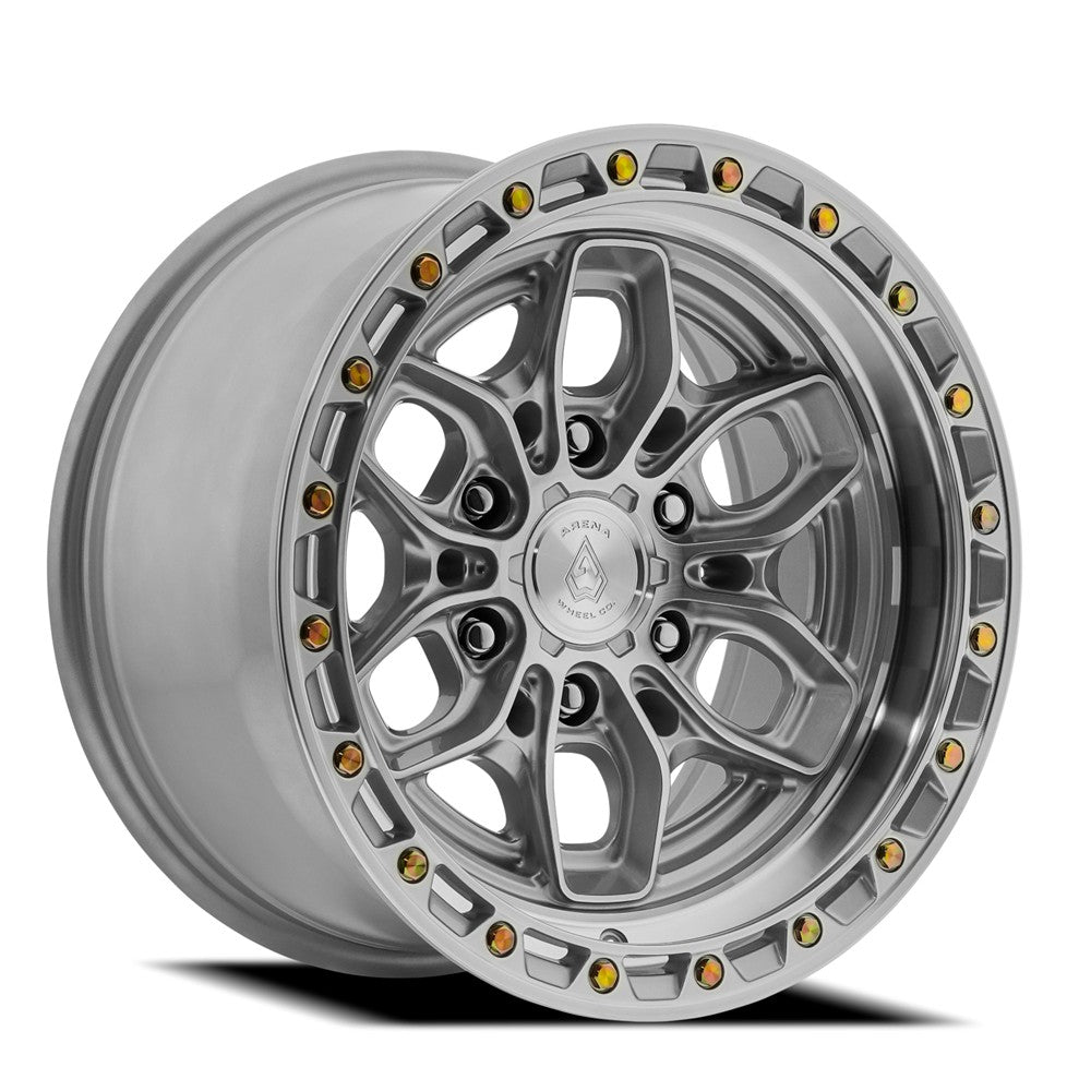 17x9 Arena Wheel Co. A142 Fury Gloss Silver Machined Wheel 6x5.5 (0mm)
