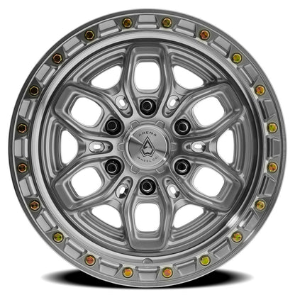 17x9 Arena Wheel Co. A142 Fury Gloss Silver Machined Wheel 6x5.5 (0mm)