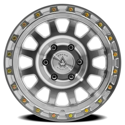 17x9 Arena Wheel Co. A143 Sting Gloss Silver Machined Wheel 6x135 (0mm)