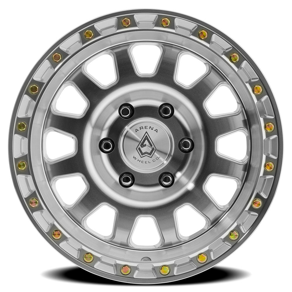 17x9 Arena Wheel Co. A143 Sting Gloss Silver Machined Wheel 5x5 (-12mm)