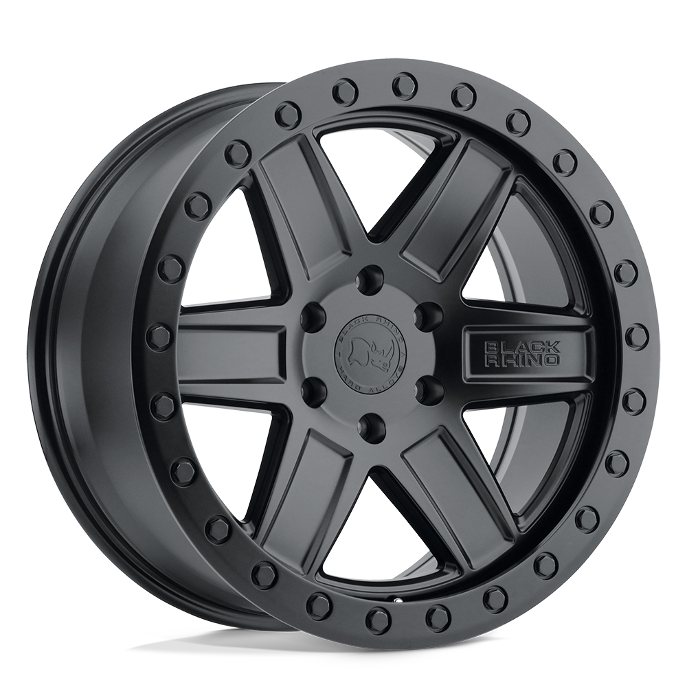 20x9.5 Black Rhino ATTICA MATTE BLACK W/ BLACK RING Wheel 6x5.5 (12mm)