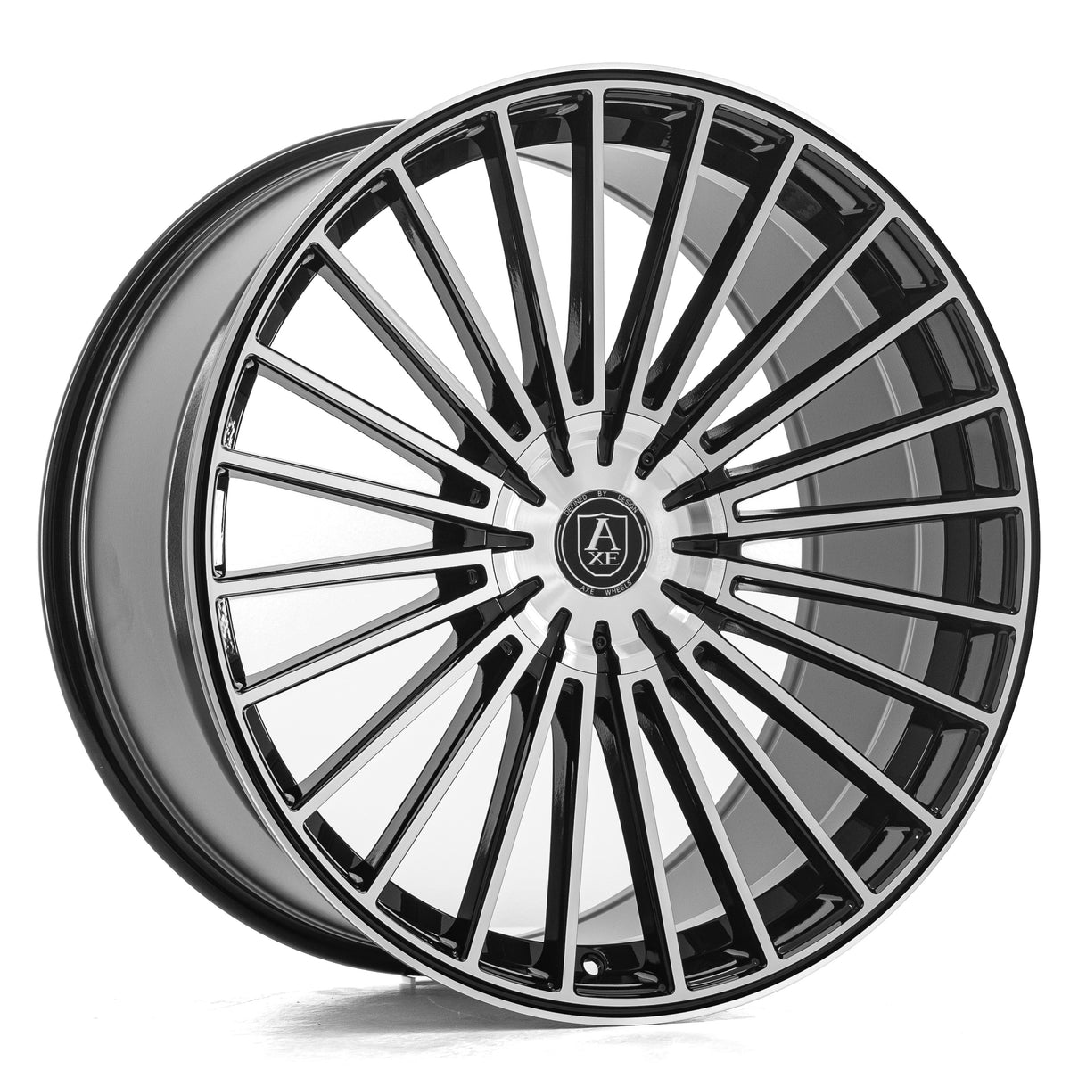 22x10.5 Axe Wheels EX50 Black and Polished Face Wheel 5x112 (40mm)