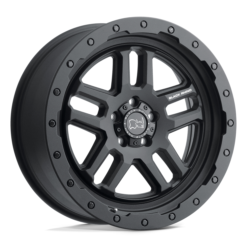 18x9.5 Black Rhino BARSTOW TExTURED MATTE BLACK Wheel 5x5 (-18mm)