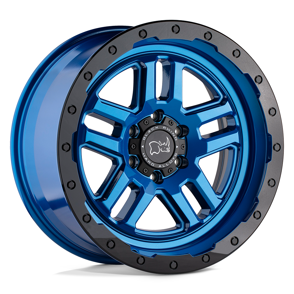 20x9.5 Black Rhino BARSTOW DEARBORN BLUE W/ BLACK RING Wheel 6x135 (12mm)