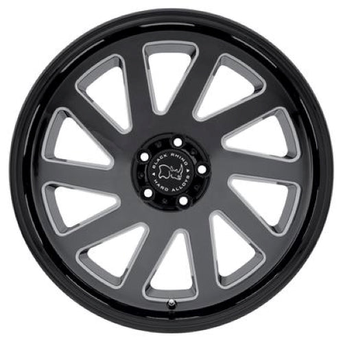 22x12 Black Rhino THRUST GLOSS BLACK W/ MILLED SPOKES Wheel 8X6.5 (-44mm)