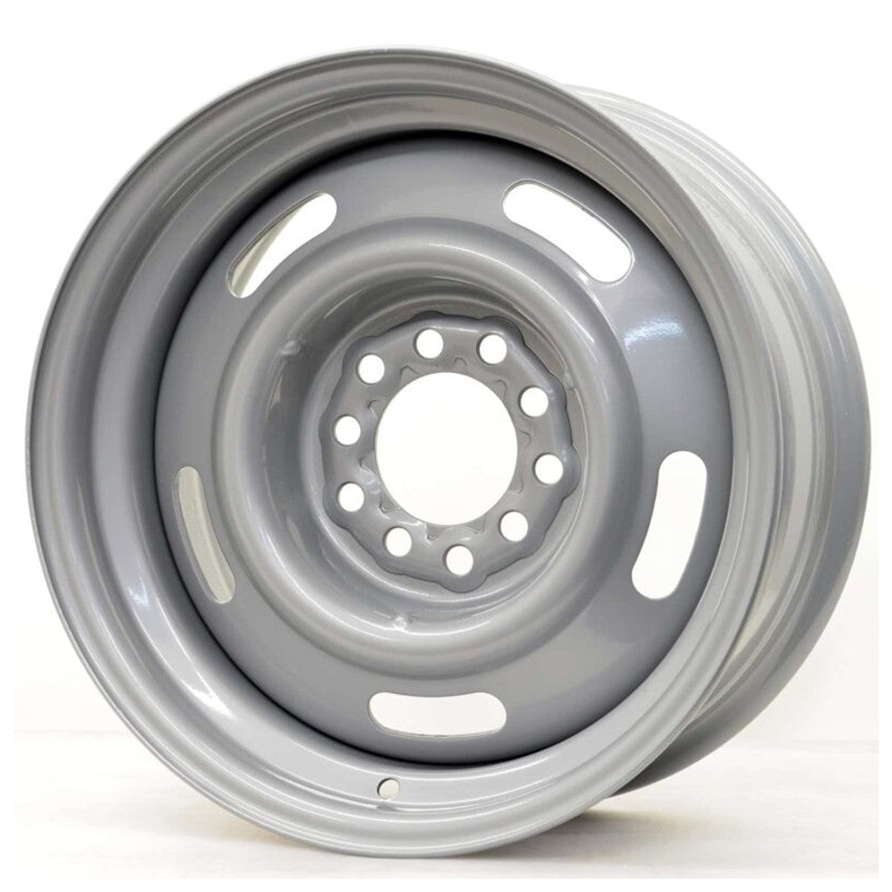 15x8 Boyd Coddington Steel Rally 6 Lug Silver Wheel 6x5.5 (-12mm)