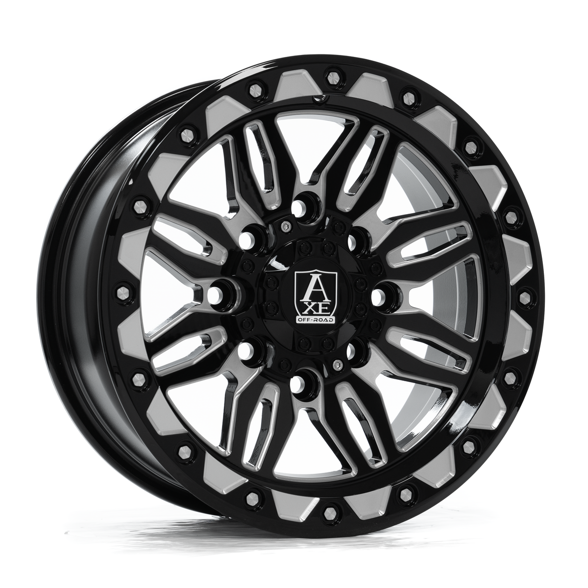 15x7 Axe Cerus Gloss Black Milled UTV Wheel 4x137/4x156 (10mm)