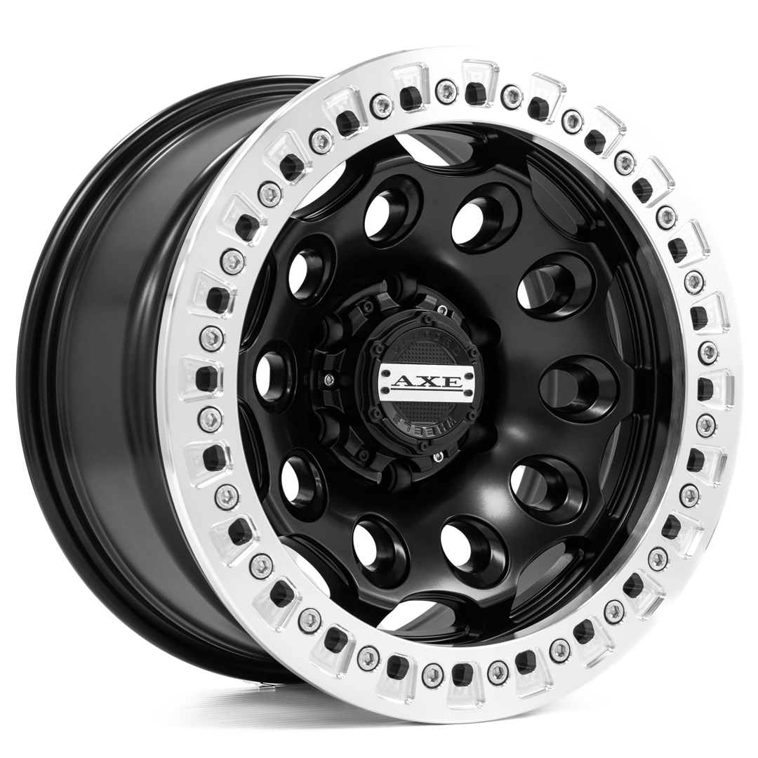 17x9 Axe Chaos Satin Black BEADLOCK Wheel 6x5.5 (-15mm)