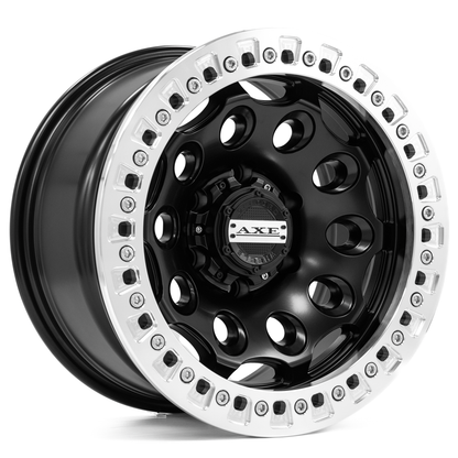 17x9 Axe Chaos Satin Black BEADLOCK Wheel 6x5.5 (-15mm)