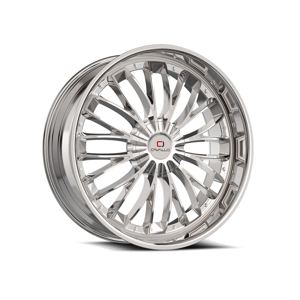 22x8.5 Cavallo CLV-42 Nano Chrome Wheel 5x112/5x4.5 (38mm)