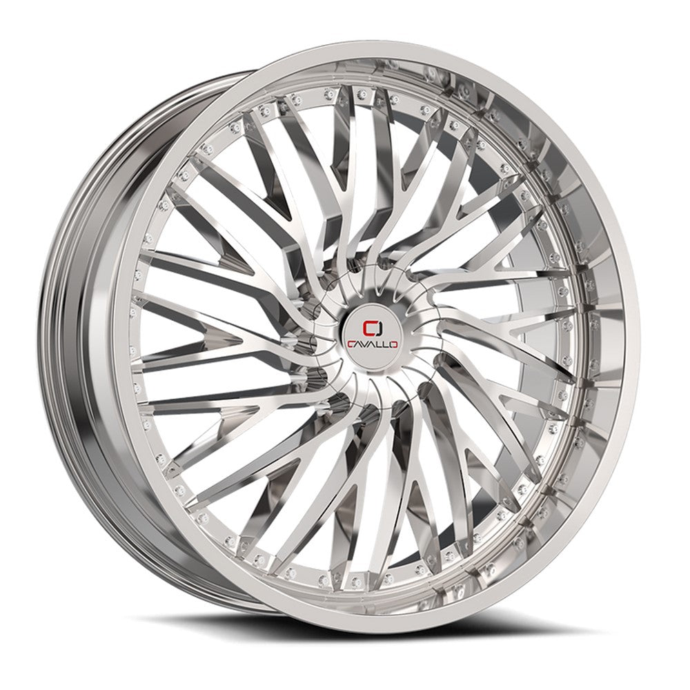 22x8.5 Cavallo CLV-43 Chrome Wheel 5x4.25/5x1114.3 (38mm)