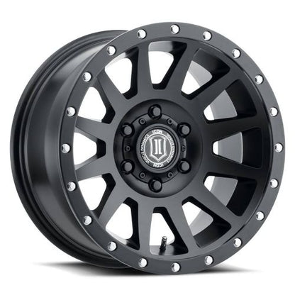 17x8.5 Icon Alloys Compression Satin Black Wheel 6x135 (6mm)