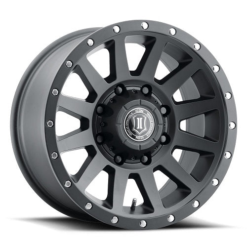 18x9 Icon Alloys Compression HD Satin Black Wheel 8x180 (12mm)
