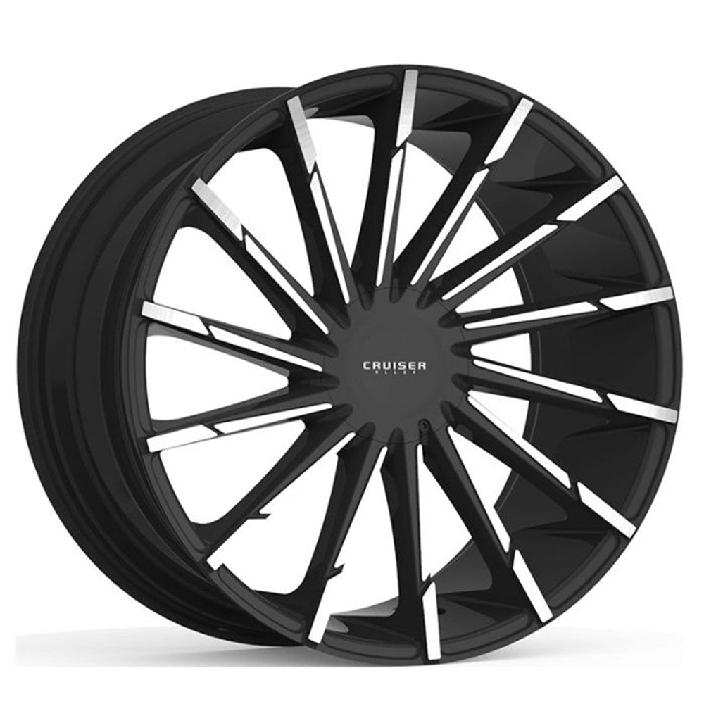 24x9.5 Cruiser Alloy 924MB Stiletto Blk & Mach Wheel 5x115/5x5.5 (15mm)