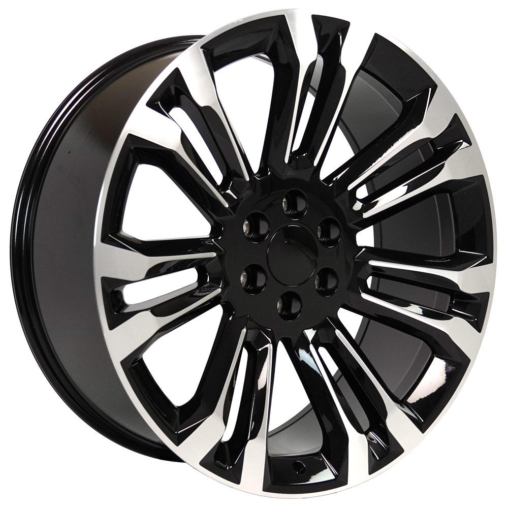 24x10 OE Wheels CV43B Black Machined Wheel 6x5.5 (24mm)