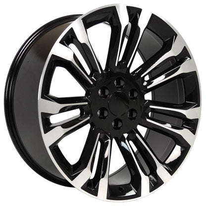 24x10 OE Wheels CV43B Black Machined Wheel 6x5.5 (24mm)