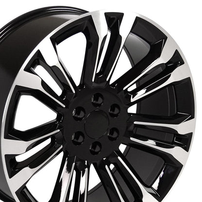 24x10 OE Wheels CV43B Black Machined Wheel 6x5.5 (24mm)