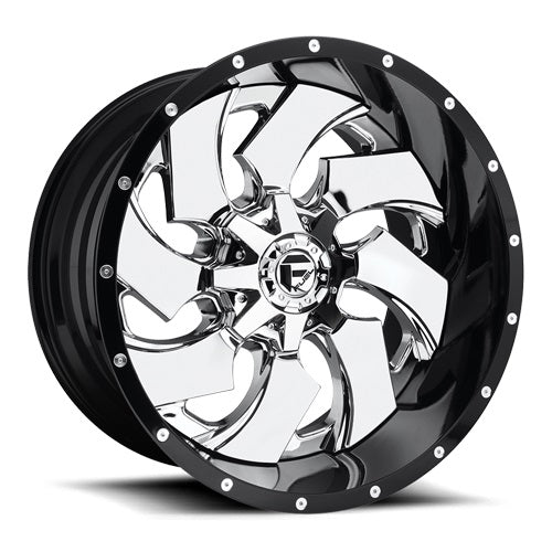 20x14 Fuel D240 Cleaver Chrome W/Black Lip Wheel 8x6.5 (-75mm)