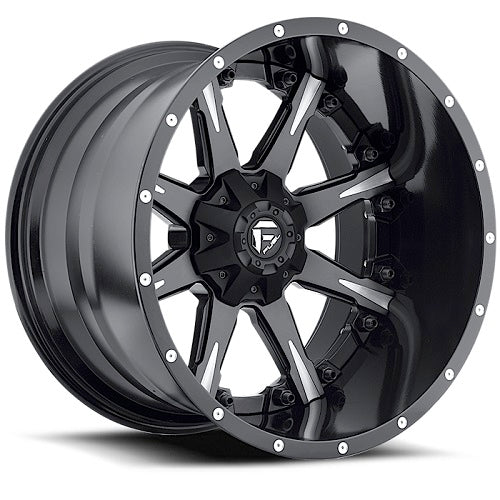 22x12 Fuel D251 Nutz Black & Milled Wheel 8x170 (-44mm)