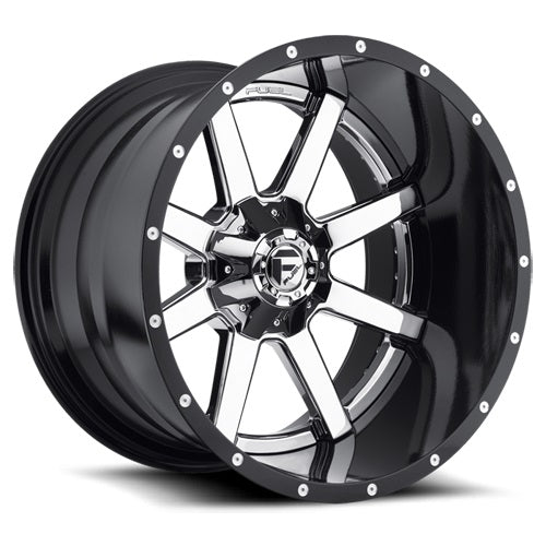 20x9 Fuel D260 Maverick Chrome W/Black Lip Wheel 8x6.5 (1mm)