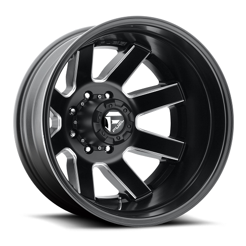22x8.25 Fuel D538 Maverick DUALLY Rear Black & Milled Wheel 8x170 (-201mm)