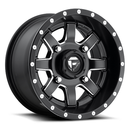 16x7 Fuel D538 Maverick UTV Matte Black & Milled Wheel 4x115 (13mm)