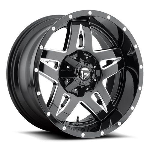 20x12 Fuel D554 Full Blown Black & Milled Wheel 5x5/5x5.5 (-44mm)