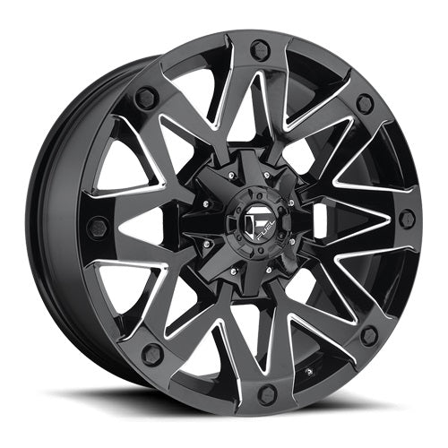 20x10 Fuel D555 Ambush Gloss Black & Milled Wheel 5x4.5/5x5 (-18mm)