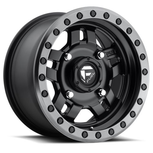 15x7 Fuel UTV D557 ANZA MATTE BLACK GUN METAL RING Wheel 4x110 (13mm)