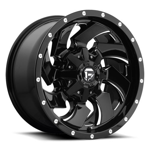 22x10 Fuel D574 Cleaver Gloss Black & Milled Wheel 8x170 (-18mm)