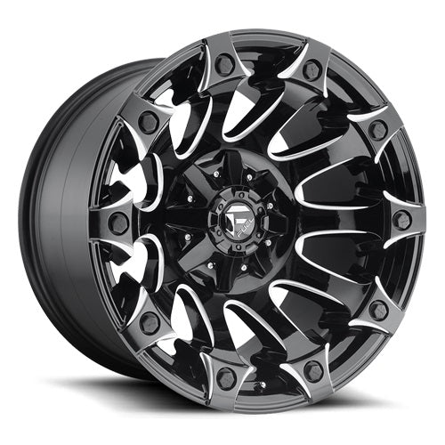 18x9 Fuel D578 Battle Axe Black & Milled Wheel 5x4.5/5x5 (1mm)