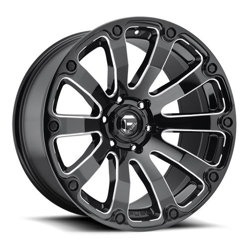 20x10 Fuel D598 Diesel Gloss Black & Milled Wheel 8x180 (-18mm)