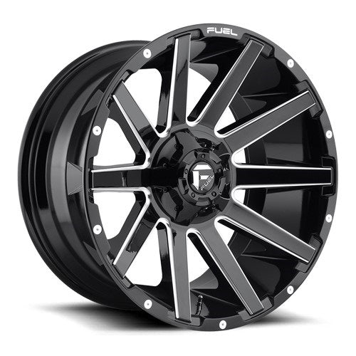 22x10 D615 Fuel Contra Gloss Black & Milled Wheel 6x135/6x5.5 (-18mm)