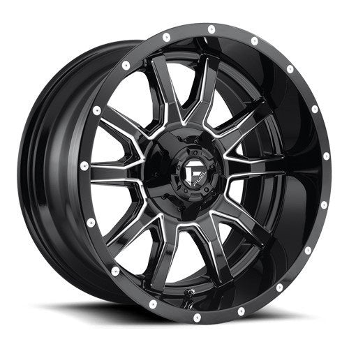 22x12 D627 Fuel Vandal Gloss Black & Milled Wheel 5x5.5/5x150 (-43mm)